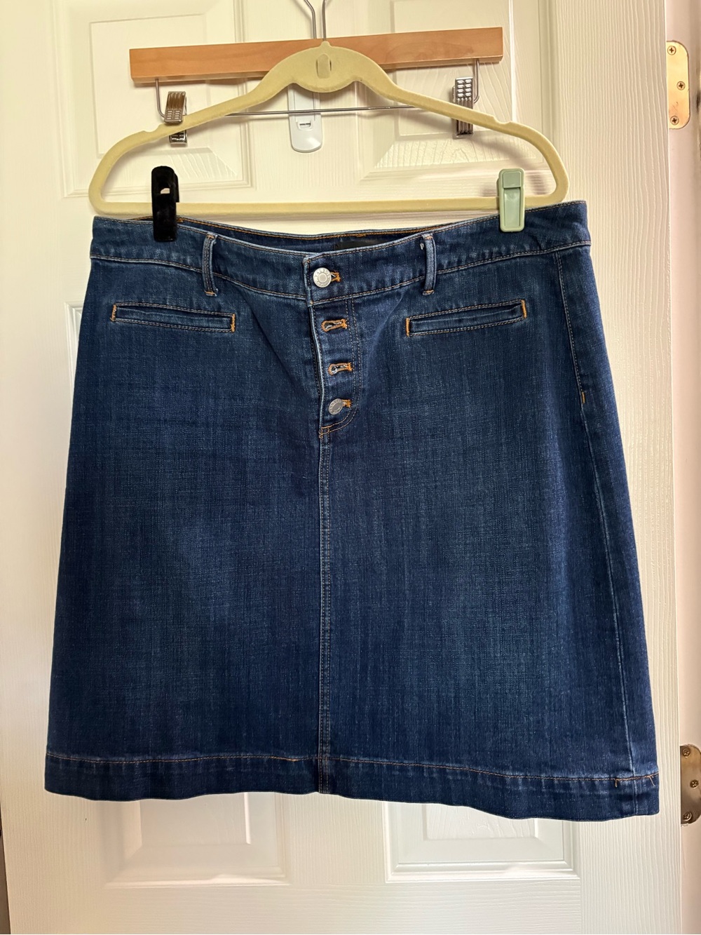 Talbots Dark Blue Denim A-Line Skirt
